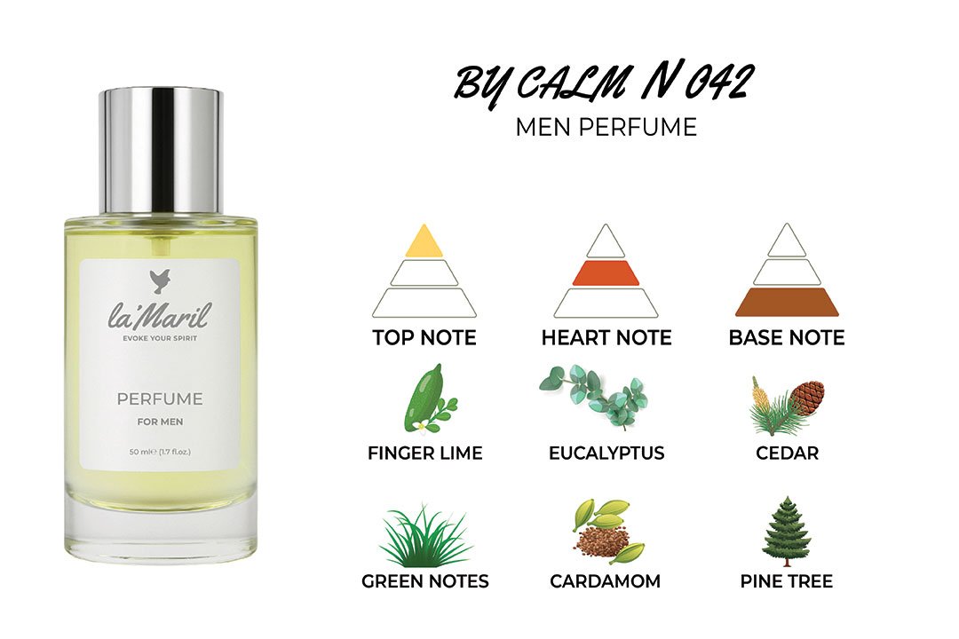 by-calm-lamaril-En-iyi-erkek-parfümü Green Notes, Finger Lime Eucalyptus, Cardamom Pine Tree, Cedar En-iyi-erkek-parfümü